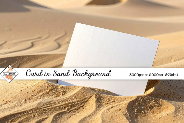 Card In Sand Background jpg | Mockup