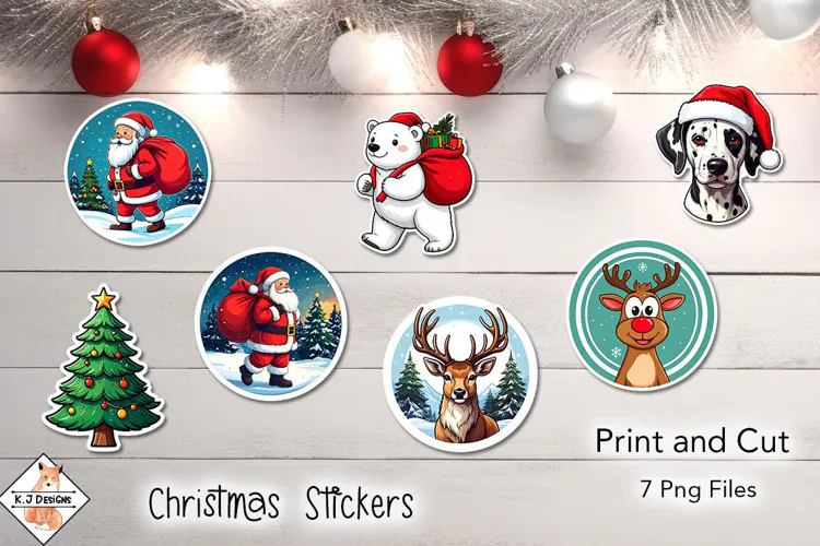 Christmas Stickers | Print and Cut