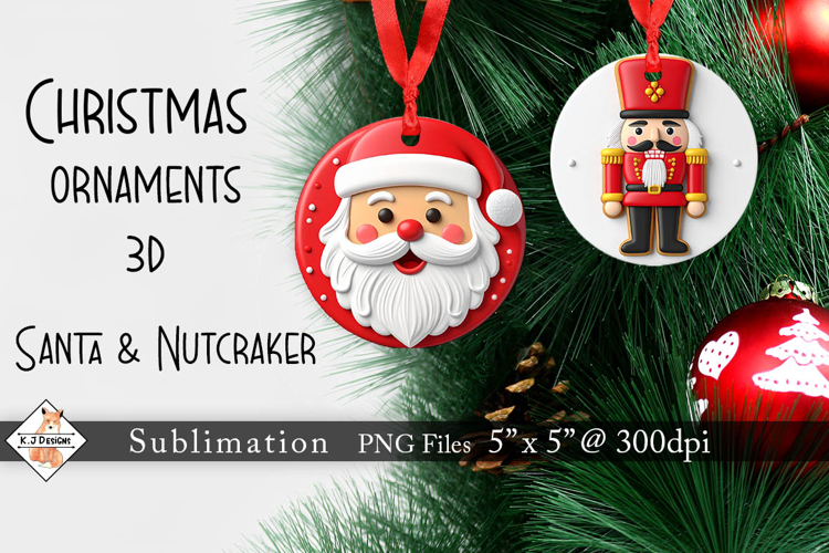 Santa & Nutcracker 3D Christmas Cookie Ornaments