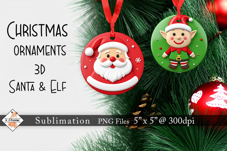 Santa & Elf 3D Christmas Cookie Ornaments