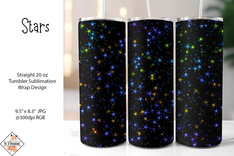 Stars Sublimation Tumbler Wrap Design