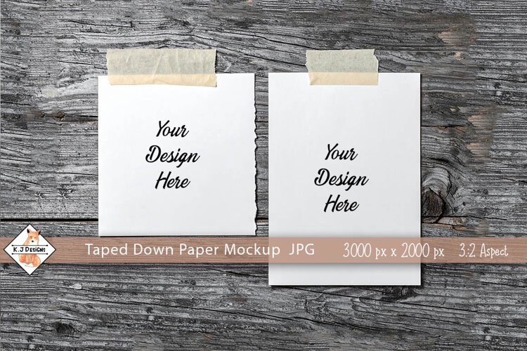 Taped Down Paper Background Mockup JPG example image 1