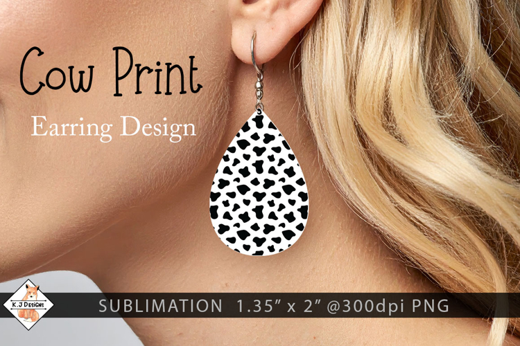 Cow Print Earring Sublimation Designs