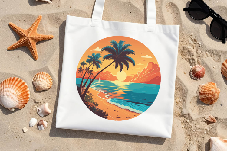 Retro Tropical sunset sublimation design