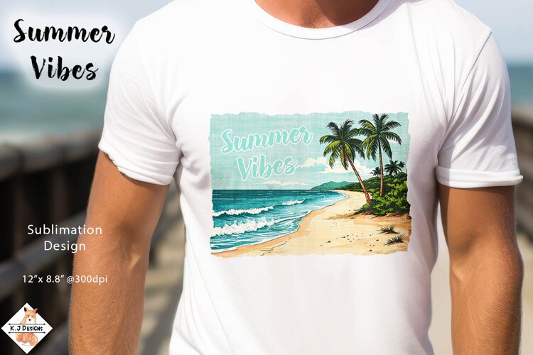Summer Vibes Sublimation Design example image 1