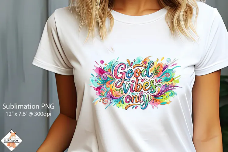 Good Vibes Only Sublimation Design PNG