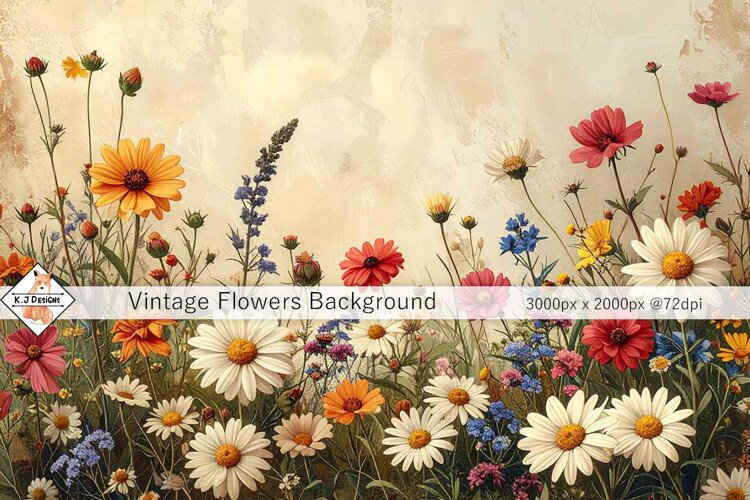 Vintage Flowers Background example image 1