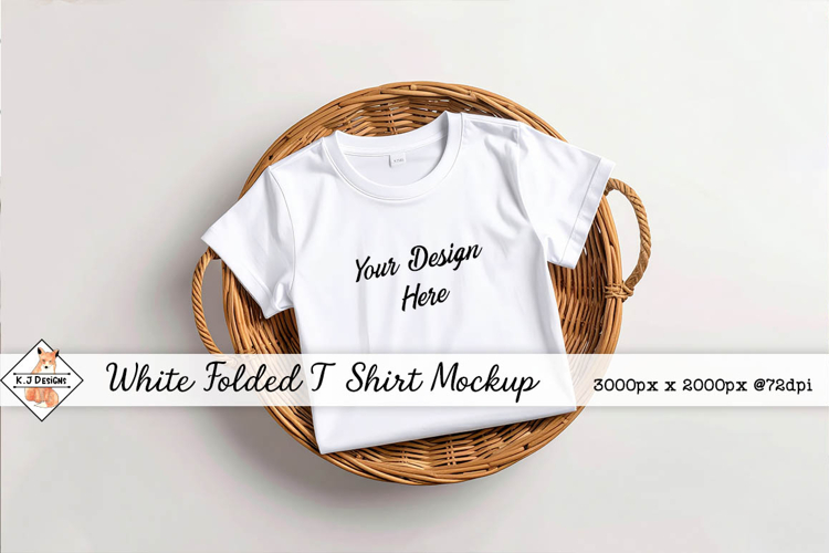 White Folded T Shirt Mockup Photo JPG | Background