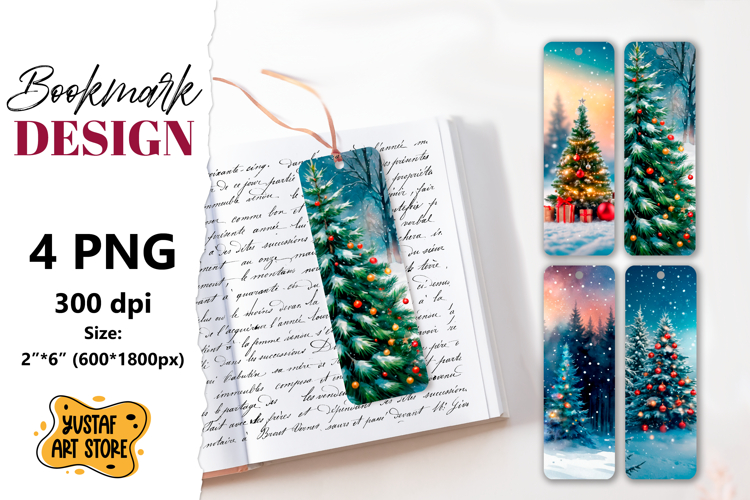 Christmas Bookmark printable design.