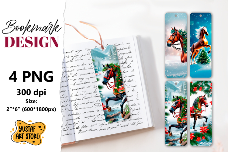 Christmas Bookmark printable design.