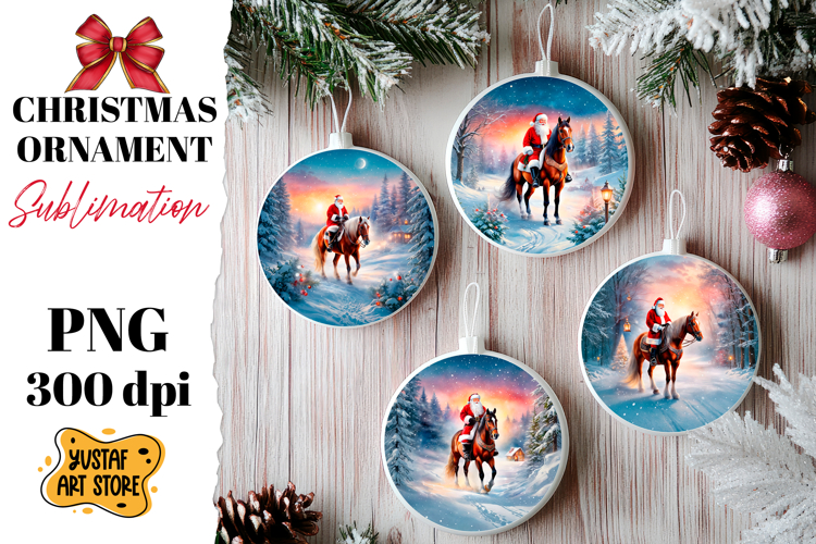 Christmas ornament sublimation. Santa Claus sublimation