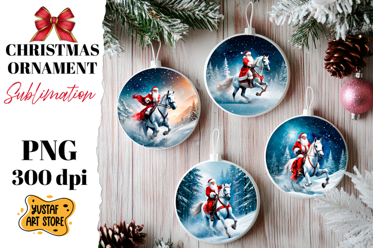 Christmas ornament sublimation. Santa Claus sublimation
