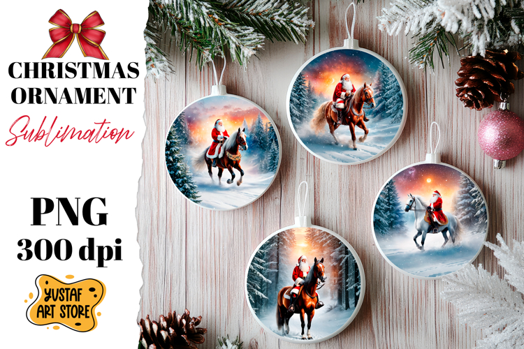 Christmas ornament sublimation. Santa Claus sublimation
