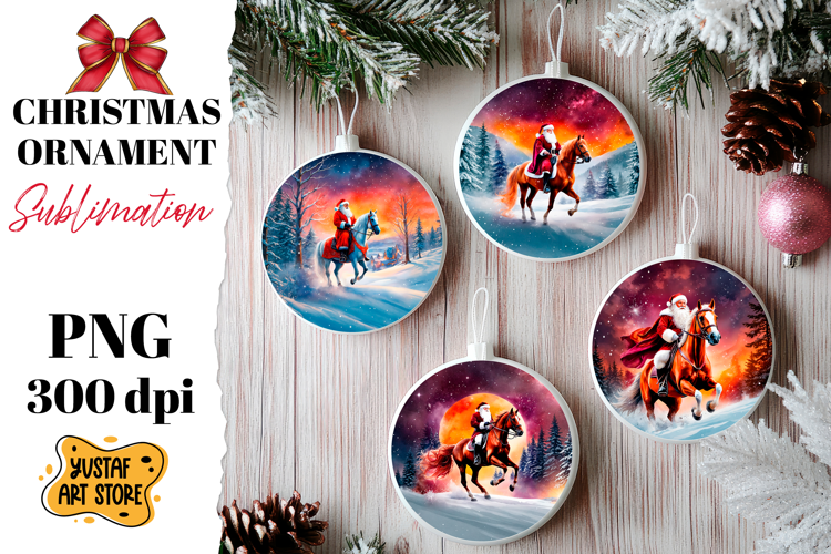 Christmas ornament sublimation. Santa Claus sublimation