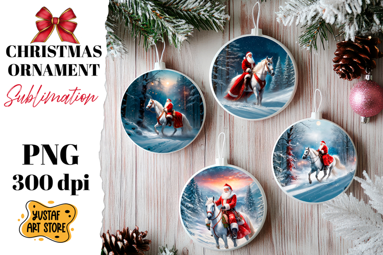 Christmas ornament sublimation. Santa Claus sublimation
