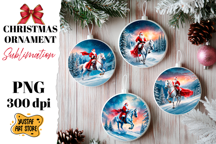 Christmas ornament sublimation. Santa Claus sublimation