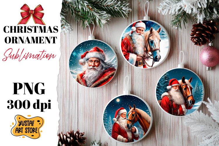 Christmas ornament sublimation. Santa Claus sublimation