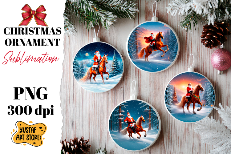Christmas ornament sublimation. Santa Claus sublimation