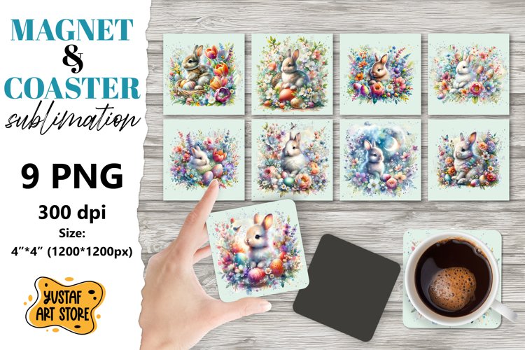 Easter magnet sublimation/Easter coaster sublimation bundle example image 1