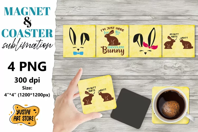 Easter magnet sublimation/Easter coaster sublimation 4 desig