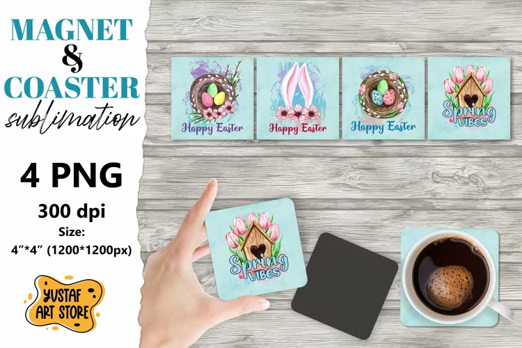 Easter magnet sublimation/Easter coaster sublimation 4 desig