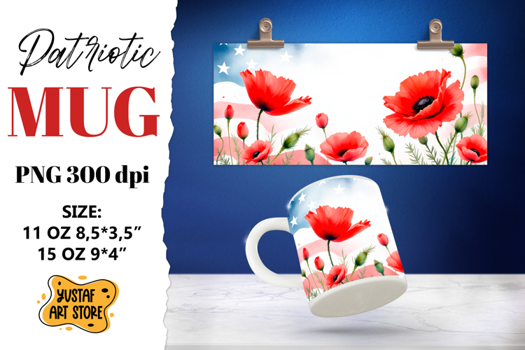 Patriotic sublimation mug wrap.
