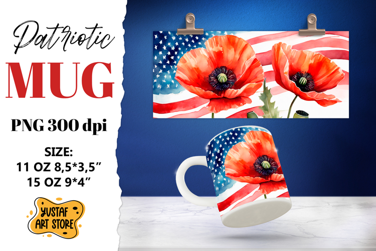 Patriotic sublimation mug wrap.