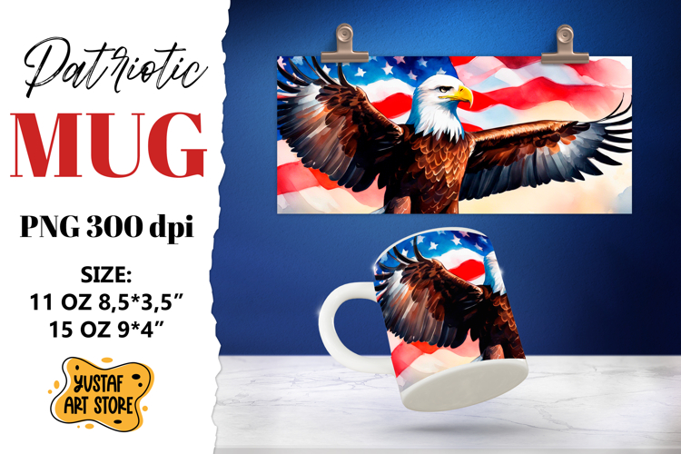 Patriotic sublimation mug wrap.