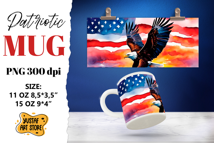 Patriotic sublimation mug wrap.