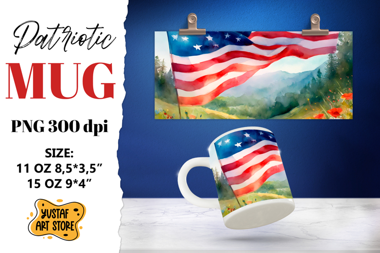 Patriotic sublimation mug wrap.