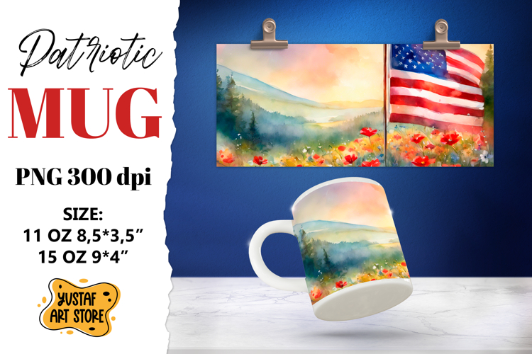Patriotic sublimation mug wrap.