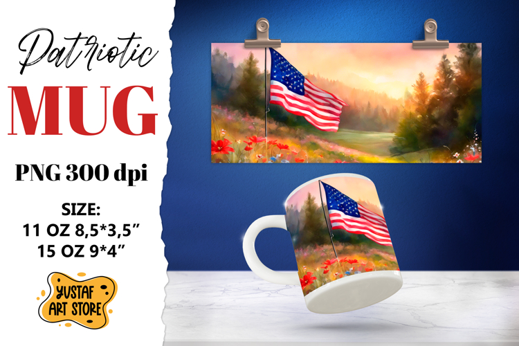 Patriotic sublimation mug wrap.