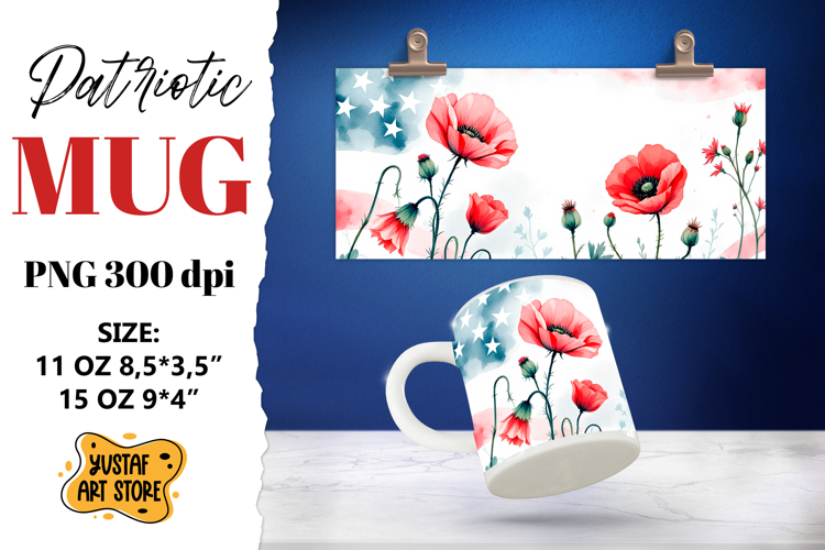 Patriotic sublimation mug wrap.