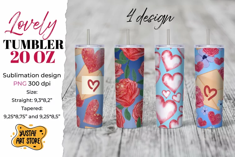 Lovely tumbler sublimation. Valentines day tumbler wrap