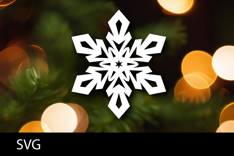 SVG file Snowflake papercut. Christmas cut file.