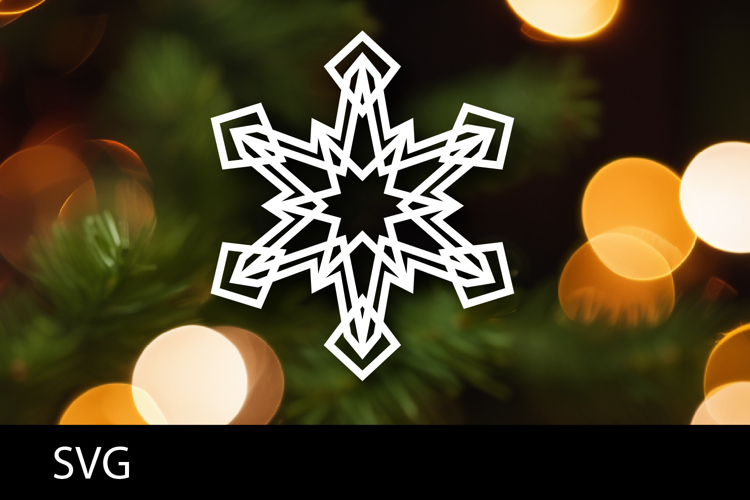 SVG file Snowflake laser cut. Christmas cut file.