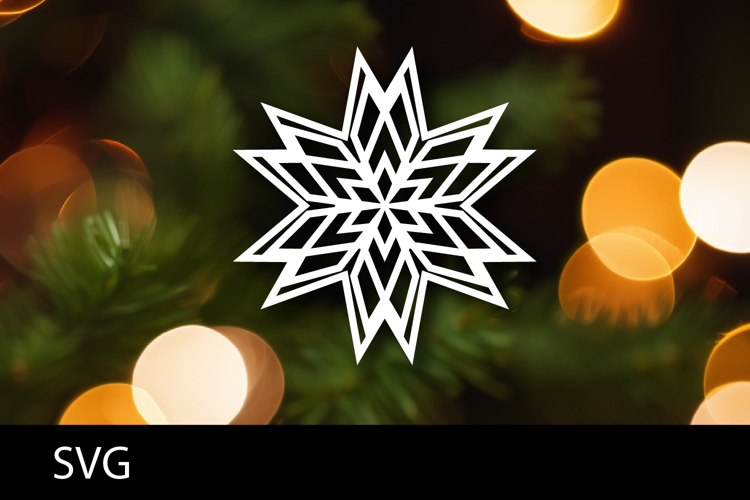 SVG file Snowflake laser cut. Christmas cut file.