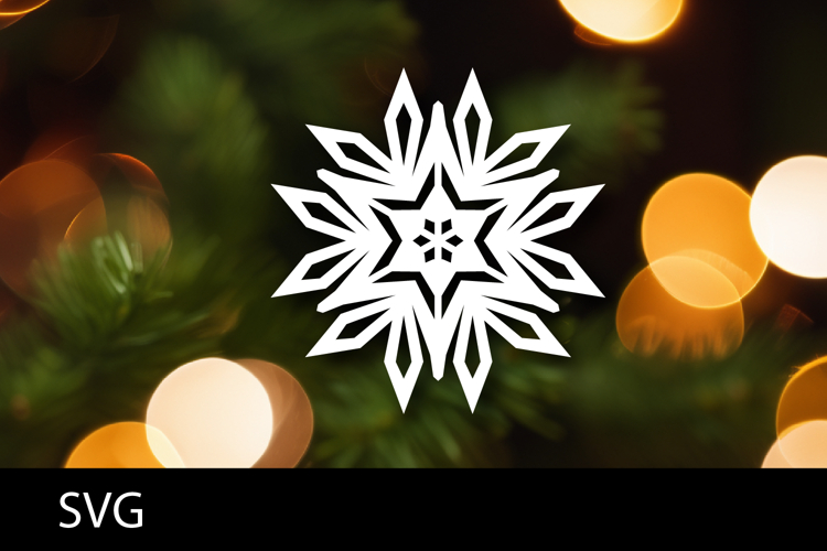 SVG file Snowflake laser cut. Christmas cut file.