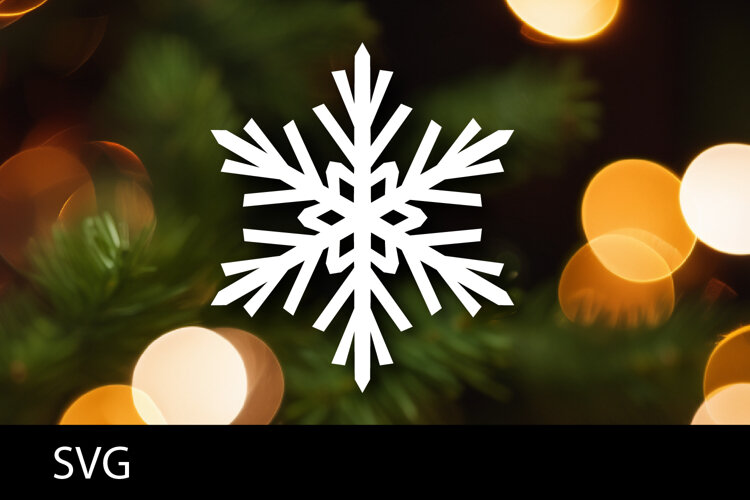 SVG file Snowflake papercut. Christmas cut file. example image 1