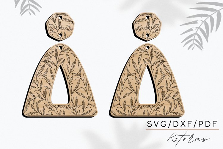 Leaf Engraved Earrings Digital Download