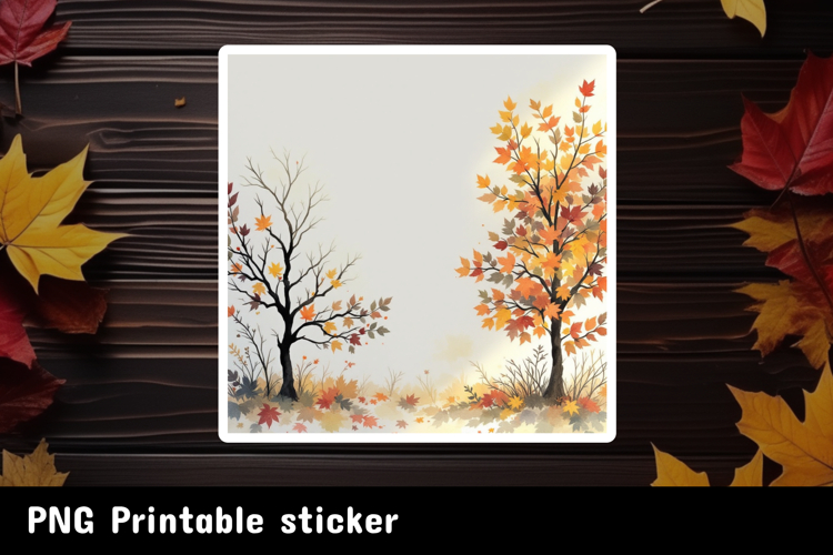 Autumn Sticker Printable PNG. Fall sticker.