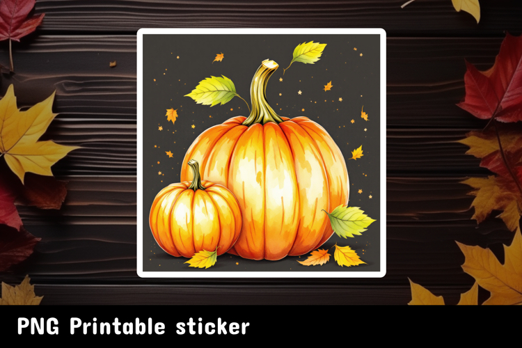 Autumn Sticker Printable PNG. Fall sticker.