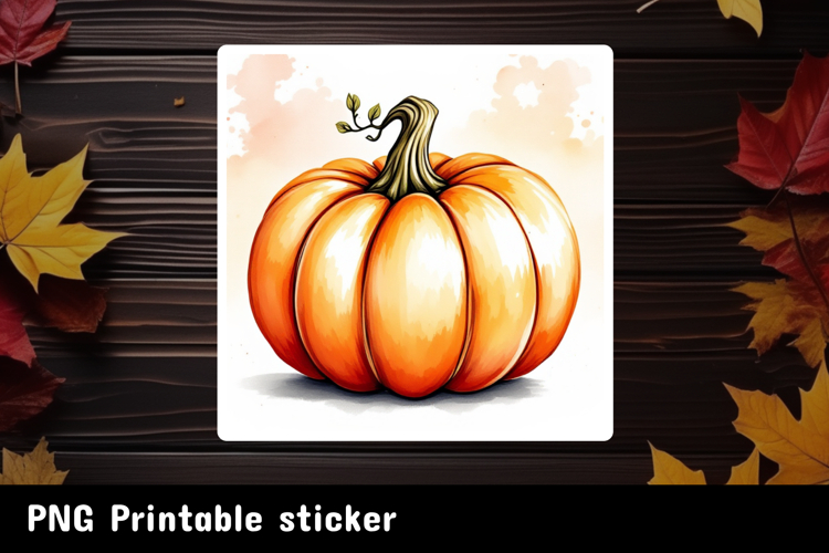 Autumn Sticker Printable PNG. Fall sticker.