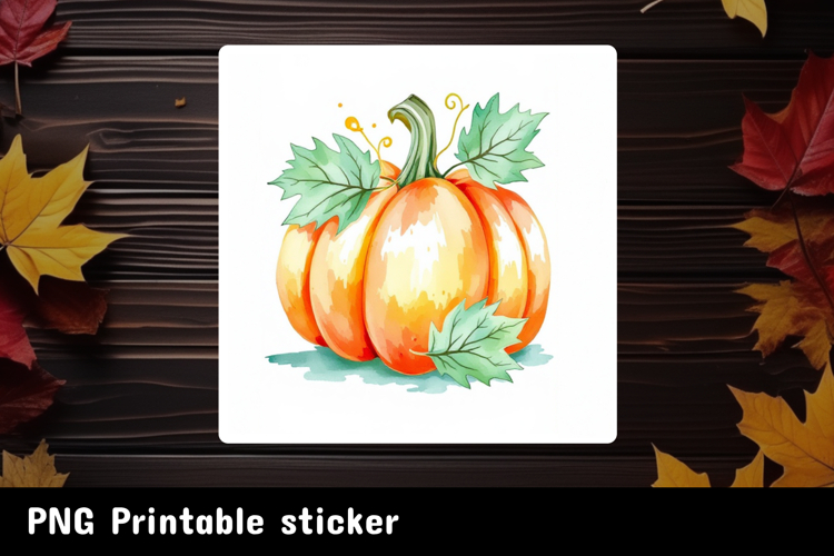 Autumn Sticker Printable PNG. Fall sticker.
