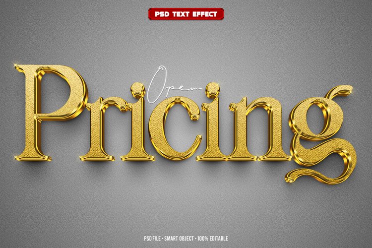 Pricing 3D editable text effect example image 1