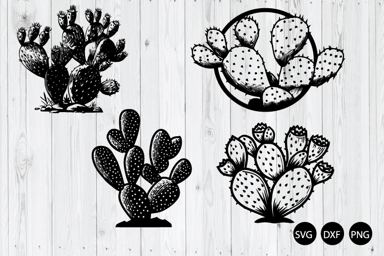 Prickly Pear Cactus SVG, Cactus SVG, Prickly Pear Silhouette