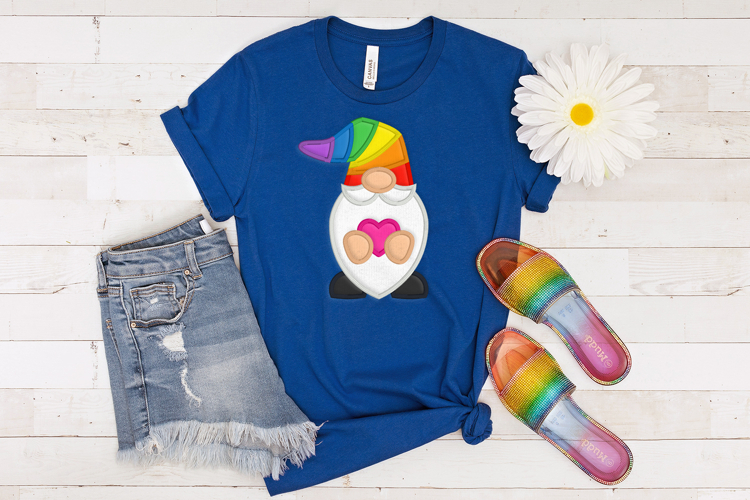 LGBT Pride Gnome Applique Embroidery File