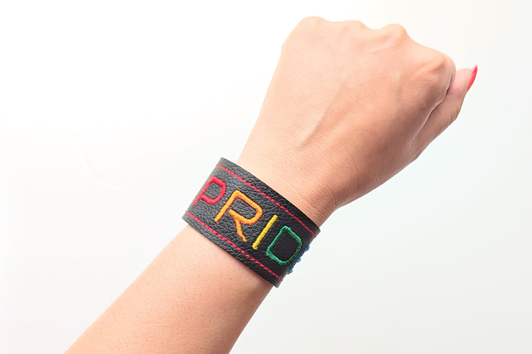 Pride Bracelet Wristband ITH Applique Embroidery File