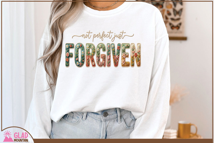 Forgiven floral faux knit crochet, not perfect just forgiven