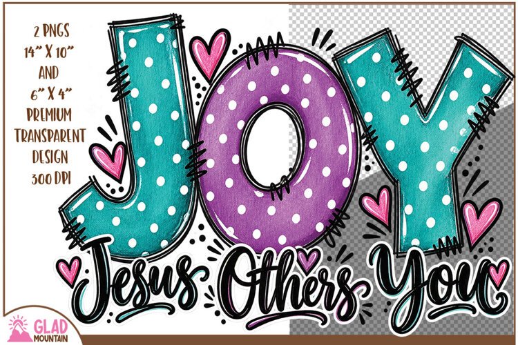 Joy doodle letters, Joy is Jesus, then Others, then You